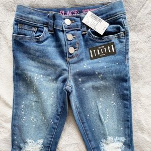 Girls Paint Splatter Skinny Jeans